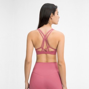 Womens yoga sports bras criss-cross strappy running workout fitness bra