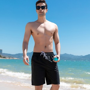 Mens boardshorts quick drying pants drawstring loose solid beach shorts