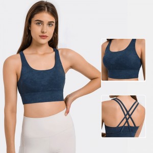 Womens sports bra back cross strap high strenth printed workout gym fitness yoga bras