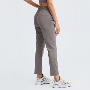 Womens straight jogger pants drawstring sports workout pockets elastane sweatpants