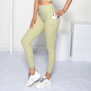 Womens running pants high waisted butt lifting fitness leggings with phone pockets
