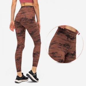 Womens yoga printed high waist leggings soft breathable high elastic running trackpants