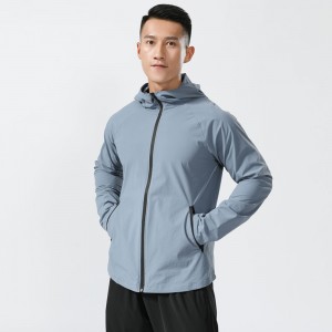 Mens hooded windbreaker outdoor climbing running coats fashion zip jackets