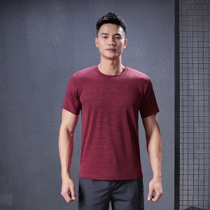 Mens short sleeve round neck sports t shirt slim fit blank athletic running quick dry t-shirts