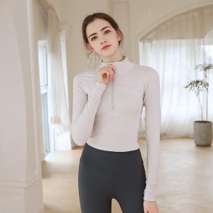 Factory Directly supply China White Zipper Pullover Hoodie Cropped Short Sleeve Blank Custom Ladies Sweatshirt