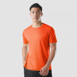 Mens quick-dry outdoor t-shirt moisture-wicking plain polyester loose workoout sports t shirts