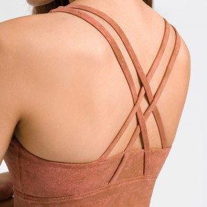 Womens sports bra back cross strap high strenth printed workout gym fitness yoga bras