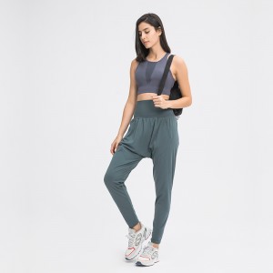 Womens harem pants outdoor sports running track high waisted jogger sweatpants