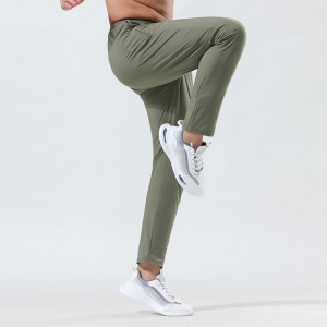 Mens jogger pants quick dry loose outdoor running zip pocket straight sweatpants