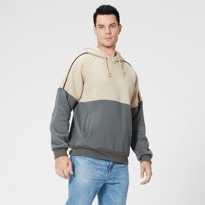 Mens pullover hoody loose color block piping sports casual sweatshirts