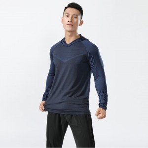 Mens hooded sweatshirts loose fit outdoor quick dry workout fitness long sleeve tshirts
