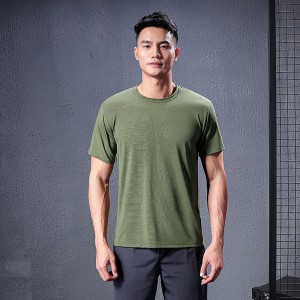 Mens short sleeve round neck sports t shirt slim fit blank athletic running quick dry t-shirts