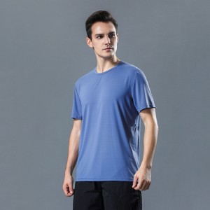 Mens quick-dry t-shirts round neck breathable outdoor running mesh tshirt