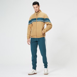 Mens sports jackets new color block full zip coats outdoor casual sweatshirts