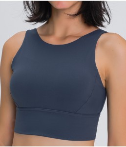 Womens high neck round neck yoga top sexy hollow out back tank yoga workout sports bra