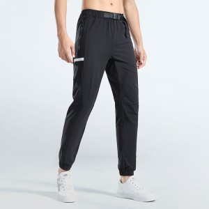 Mens training pants outdoor running loose quick drying sweatpants with zip pockets