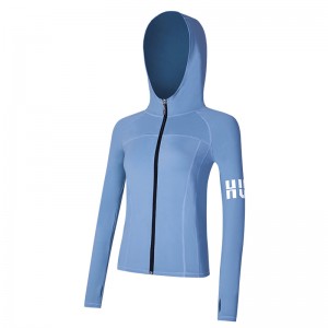 Womens yoga hooded jacket printed quick dry worktout long sleeve running zip up hoodies