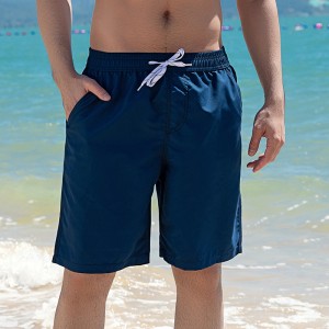 Mens boardshorts quick drying pants drawstring loose solid beach shorts