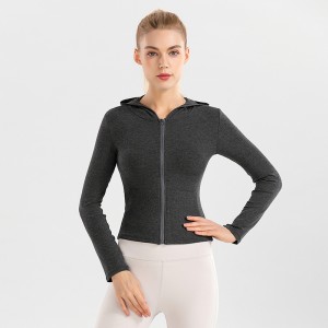 Womens workout zip hoodies quick dry running hooded long sleeve fitness sweatshirts