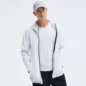 Custom outdoor coat quick dry long sleeve full zip hooded running jacket | OMI Activewear Vendor