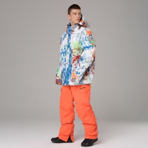 Men’s ski suit windproof waterproof winter outdoor skiwear two piece snowbreaker outerwear
