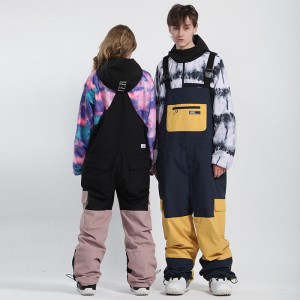 Men’s ski suit one piece snow bib waterproof windproof snowboard overalls jumpsuit snowsuit