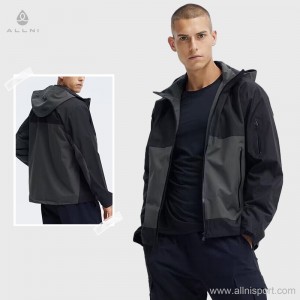 Custom outdoor hooded jacket colorblock full zip winter camping hiking coat Factory OEM