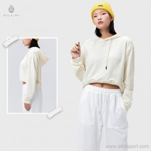 OEM/ODM Factory Sports Long Sleeves Cotton Women Pullover Soft Women Sweatshirt Workout Crop Hoodie