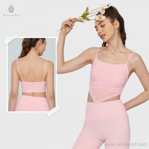 Low MOQ Fast Delivery Custom women mesh spaghetti straps crop top sex U back padded top