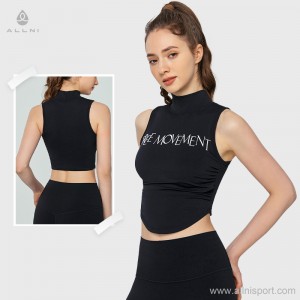 Custom women yoga vest padded slim fit GYM sleeveless crop tank top Factory OEM Low MOQ