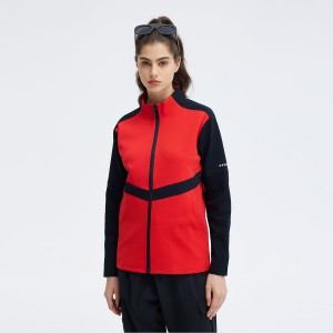 Custom outdoor coat quick dry long sleeve colorblock zip tennis jacket | OMI Activewear Supplier