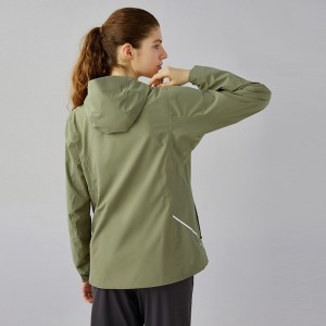Custom women waterproof windproof Anti-fouling hooded softshell coat climbing outdoor jacket