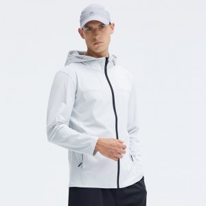 Custom outdoor coat quick dry long sleeve full zip hooded running jacket | OMI Activewear Vendor