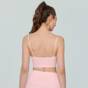 Low MOQ Fast Delivery Custom women mesh spaghetti straps crop top sex U back padded top