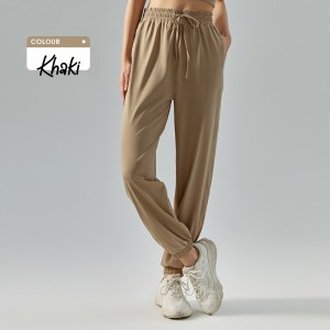 Custom women wide-leg jogger pants loose sunscreen high rise trackpants Factory Low MOQ