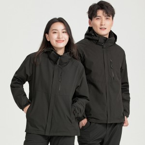 Men 3-in-1 softshell jacket rainproof windproof two piece outerwear women outdoor climbing coat