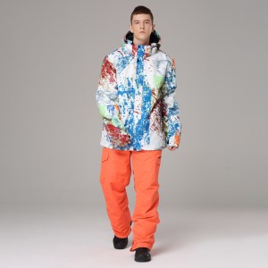 Men’s ski suit windproof waterproof winter outdoor skiwear two piece snowbreaker outerwear