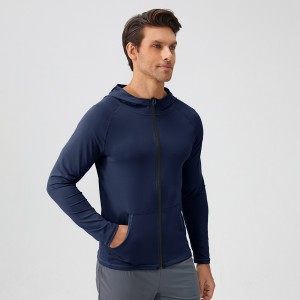 Men autumn sports coats full zip hooded fitness jacket long sleeve quick dry running sweatshirts