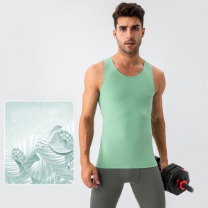 Men workout sleeveless tee tights sportswear high stretch breathable running fitness tank top