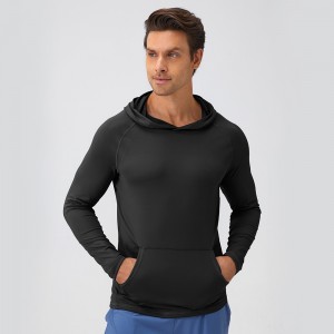 Men autumn pullover hoodies quick dry fitness top slim fit running long sleeve sweatshirts
