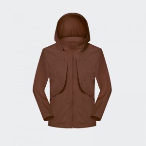 Custom women woven waterproof windproof SBS zip breathable hooded outdoor softshell jacket