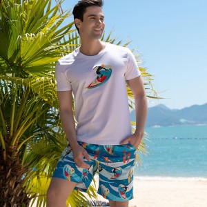 Custom mens quick-dry printed beach shorts swim trunks summer holiday surfing board shorts