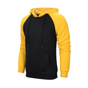 Custom men street wear casual oversized hoodie color block fleece 100% polyester sweatshirts hoodies