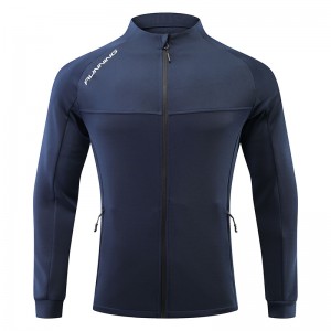 Custom men fitness zip jacket long sleeve breathable high elastic quick dry workout coat OEM