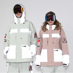 Men’s ski jackets coats Luminous color block windproof waterproof snowboard outdoor skiwear