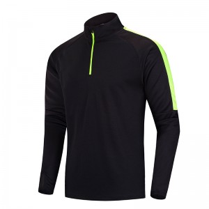 Custom football jersey long sleeve running half zip colorblock workout top quick dry sweatshirt