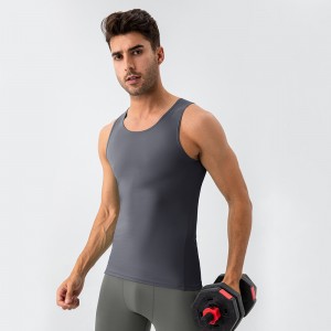 Men workout sleeveless tee tights sportswear high stretch breathable running fitness tank top