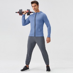 Men autumn pullover hoodies quick dry fitness top slim fit running long sleeve sweatshirts Factory Custom | ALLNI