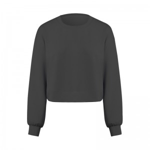 Women round neck long sleeve pullover quick-dry loose soft casual sports sweatshirts Custom