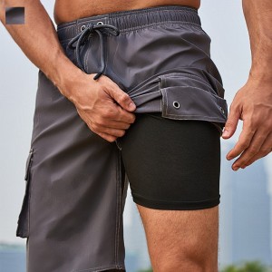 Men outdoor sweatpants custom beach shorts 2 in 1 jogger pants | OMI Sportswear Manufacturer